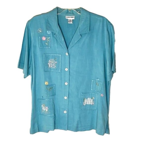 ❤️ ALFRED DUNNER Button Down Shirt Size 14 - Picture 1 of 4